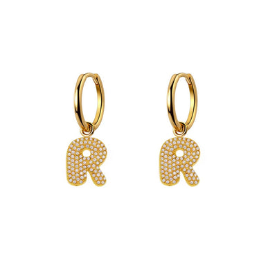 Orecchini Abc New  Lettera R Oro