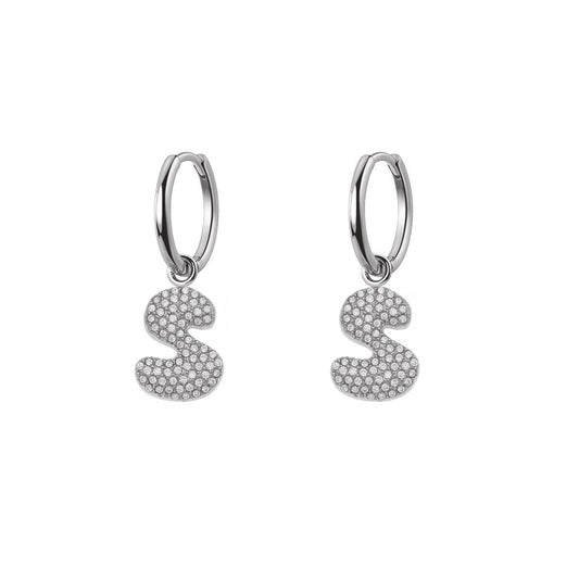Orecchini Abc New  Lettera S Argento