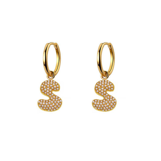Orecchini Abc New  Lettera S Oro