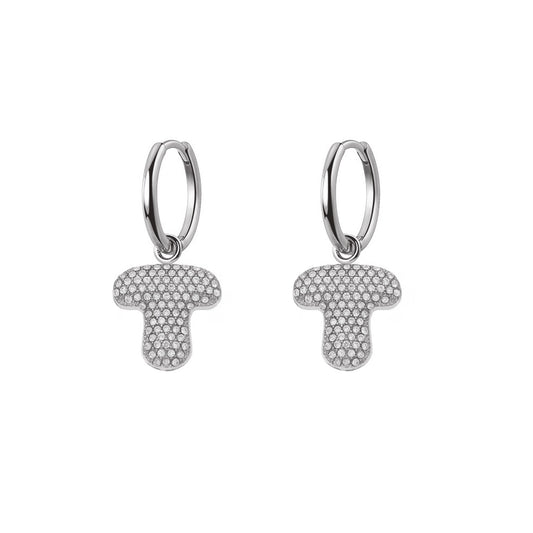 Orecchini Abc New  Lettera T Argento