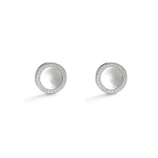 Orecchini bottone argento