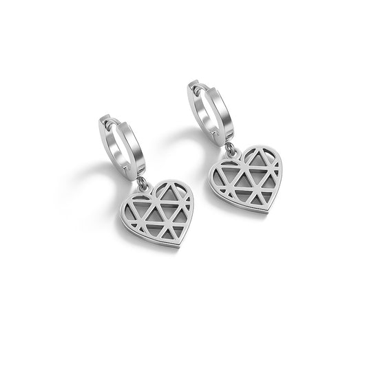 Orecchini cuore vuoto argento